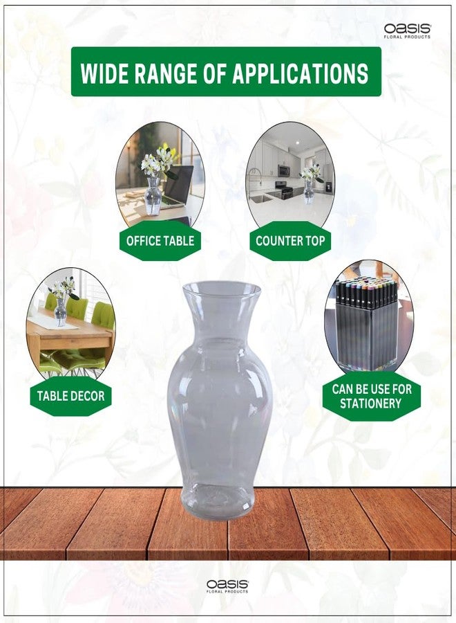 Oasis Acrylic Unbreakable Classic Flower Vases for Table Centerpiece, Home Decor, Floral Arrangement, Office, Events, Gifting & More - Urn Clear - Image 5